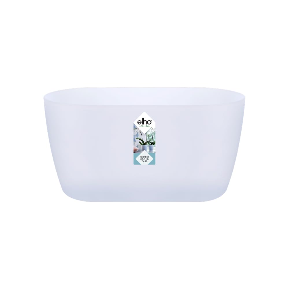 elho Brussels Orchid Duo 25 - Flower Pot for Indoor - 100% Recycled Plastic - Ø 24.8 x H 12.0 cm - Transparent/Transparent