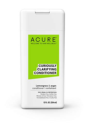 ACURE Curiously Clarifying Conditioner - Lemongrass & Argan | 100% Vegan | Performance Driven Hair Care | Gently Cleanses, Removes Buildup, Boost Shine & Replenishes Moisture | 12 Fl Oz