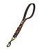 JUPUDA Soft Leather Short Dog Training Leash,16 x 4/5in,Braided Brown Short Leather Lead for Large Extra Large Dogs Hunting and Walking