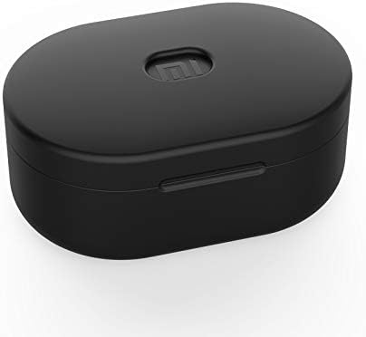 GerTong for Redmi Airdots Case Cover, 1 Pcs Soft Protection Clamshell Silicone Full Cover for Redmi Airdots Charging Case, Black