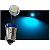 PA 10x Non Ghosting LED Arcade Pinball Machine Light Bulb #44 #47 Ba9s 6.3V 1 SMD Fold Side View Lamp Flexible Wire (Ice Blue)