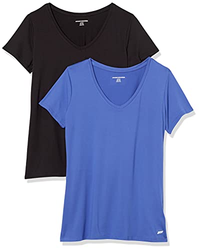Amazon Essentials Women's Active Quick Dry Tech Stretch Short-Sleeve V-Neck T-S…