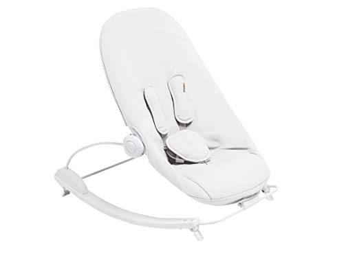 Bloom Coco Go 3-in-1 Baby Lounger/Bouncer/Rocker Beach House White Frame with Seat Pad in Organic Front/Baby Facing Cotton Canvas (Coconut White) - Thumbnail 2