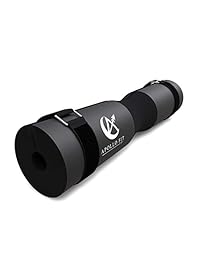 ApolloFitUSA Barbell Squat Pad for Women and Men - Cojín de espuma Protección para espalda hombros y cuello - Correas de seguridad Bonus - Accesorio de elevación de peso de calidad para adaptarse a barbacoas estándar y olímpicas
