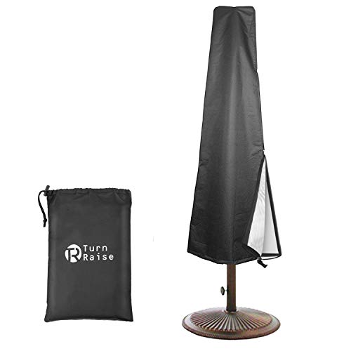 TURN RAISE Patio Umbrella Cover[2019 Newest],Waterproof Cantilever Outdoor Umbrella Cover with Zipper fit 8ft to 11ft,Black(Oxford Fabric) - Thumbnail 5