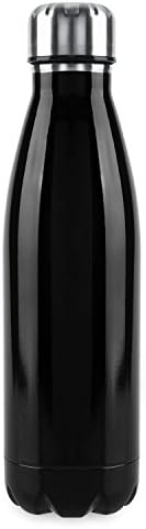 Top Q Stainless Steel Water Bottles 18-Ounce Double Wall Vacuum Insulated Perfect for Outdoor Sports Travel Camping Hiking Cycling with Black 500ml