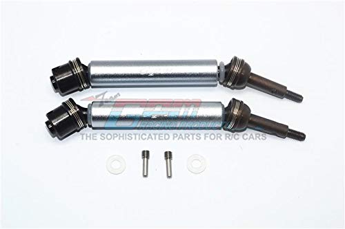 Traxxas XO-01 Supercar Upgrade Parts Harden Steel #45 Rear Axle CVD Drive Shaft with Alloy Body - 1 Pair Set Gray Silver