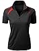 Women's Coolon 2 Tone Collar Zipup Polo T-Shirt