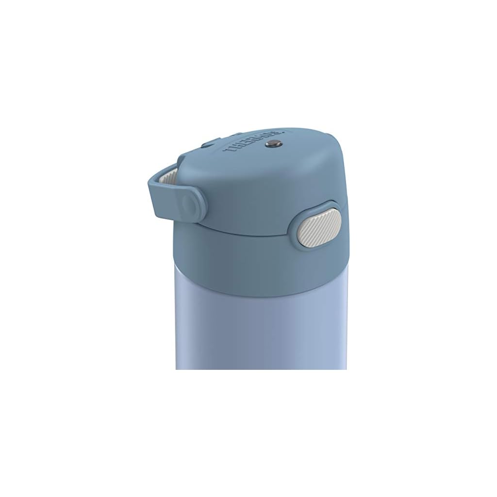 THERMOS FUNTAINER 16 Ounce Stainless Steel Vacuum Insulated Bottle with Wide Spout Lid, Denim