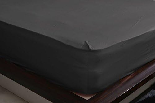 Shine Bedding 500-Thread-Count 100% Egyptian Cotton Super Soft Extra Deep Pocket Fitted Sheet/Bottom Sheet King Solid Elephant Grey Fit Up to 21" inches Deep Pocket Fully Elastic All Around