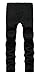 Qazel Vorrlon Men's Black Ripped Skinny Distressed Destroyed Straight Fit Jeans with Holes