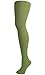 Foot Traffic, Cute & Quirky Opaque Microfiber Tights, Olive (Fits Most)