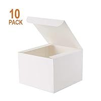 Giftol Gift Box 10 Pack 6 x 6 x 4 inches Fold Box Paper Gift Box Bridesmaids Proposal Box for Bridal Birthday Party Christmas（White）