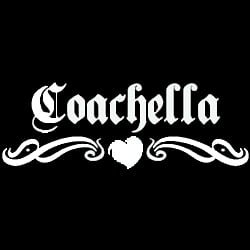 Coachella Heart White Decal Vinyl Sticker|Cars Trucks Vans Walls Laptop| White |5.5 x 2.5 in|LLI500