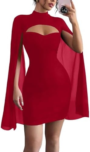 pleated cape sleeve bodycon elegant midi dress Amazon.com: WDIRARA Women's Mock Neck Pleated Cloak Long Sleeve Split Hem  Cocktail Bodycon Cape Dress Black S : Clothing, Shoes & Jewelry