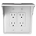 Power Perch Double Wall Outlet Shelf with Cord Storage Strap – Bathroom Shelf for Electric Toothbrush and Toiletries – Small Wall Shelves for Homepod Mini, Echo Dot Stand – Easy Install, White, 1-Pack