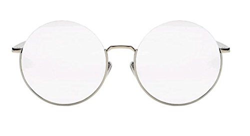 GAMT Retro Fashion Round Semi-rimless Sunglasses for Women Lightweight White