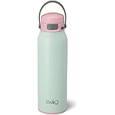 Swig Life 32oz Insulated Water Bottle, Travel Water Bottle with Straw and Lid, Cup Holder Friendly Bottles, Stainless Steel 32 oz Tumbler, Reusable Lid (Sage Mist)