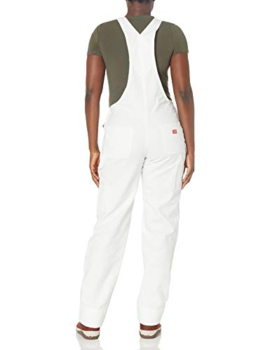 Dickies Womens Cuffed Overalls Dress White Size Small main image 1