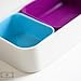Monbento MB Silicase Grey Silicone Mold with Fuchsia and Light Blue Nesting Food Cups