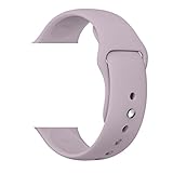 Vitech Soft Silicone Replacement Sport Band for 38mm Apple Watch Models (3 Pieces of Bands Included for 2 Lengths, for Apple Watch Series 1 Series 2 Sport&Edition 2016) (38mm-Lavender)