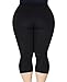 Zerdocean Women's Modal Plus Size Basic Capri Leggings Black 1X