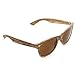 WearMe Pro Faux Wood Reflective Color Lens Horn Rimmed Sunglasses (Light Wood Print, 54)