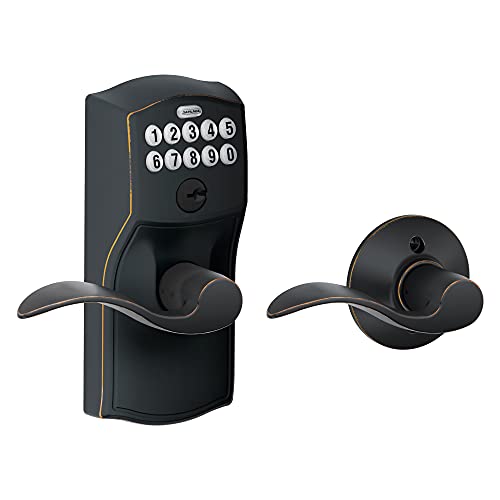 SCHLAGE FE575 PLY 626 ELA Plymouth Keypad Entry with Auto-Lock and Elan  Levers, Brushed Chrome