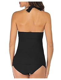 PHIBEE Trajes de baño de dos piezas con cuello en V para dama