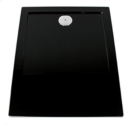 Art of Baan – Extra flache Duschtasse, Duschwanne aus Acryl, Glatt Schwarz; 120 x 80 x 3,5 cm inkl. Ablaufgarnitur