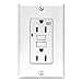 TOPELE 15 Amp GFCI Outlet, 125 Volt Weather-Resistant Tamper-Resistant Receptacle, Indicators with LED Light, 1 Wall Plate and Screws Included, White, UL Listed, Pack of 10