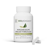 BIOptimizers Magnesium Breakthrough Supplement with 500mg - 7 Forms of Magnesium: Glycinate, Malate, Citrate, and More - Natural Support for Sleep and Cognitive Function -60 Capsules- Calming Vitamins
