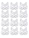 DIY Mask - 12-Pack White Half Face Mask for Halloween Costume Party, Cat Design
