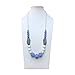 ReignDrop Baby Teething Necklace For Mom, Silicone Baby Teether Necklace For Teething Pain Relief In Babies and Toddlers, Light Weight, Stylish Chewable Necklace For Boys and Girls (Blue,Marble,Grey)