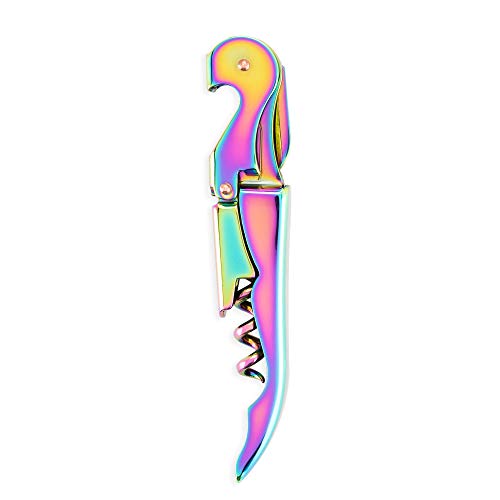 Blush Mirage Iridescent Double Hinged Corkscrew Wine Opener with Built-in Beer…