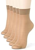 ililily Women 5 or 10 Pairs 20D Nylon Sheer Ankle High Tights Hosiery Socks
