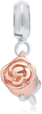 Silvostyle Sterling Silver Rose Charm