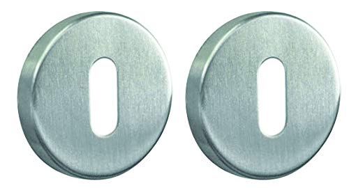 Cisa 06093 Project Line Pair of Rosettes for Door Locks Type Patent, INOX Satinato