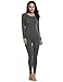 Ekouaer Top & Bottom Woman Comfortable Microfiber Thermal Underwear (Gray, Medium)