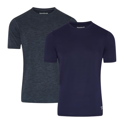 Reebok Clancy Performance - Camisetas para Hombre, Paquete de 2 Unidades, Ajustables, absorben la Humedad y Son Ligeras.
