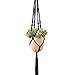 Koytoy Macrame Plant Hanger,2 Pcs Handmade Cotton Rope Decorative Hanging Planter Flower Pots Holder for Indoor Outdoor Boho Home Decor,4 Legs 39 Inch (2 PCS Black)