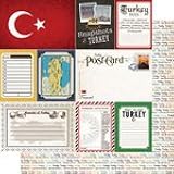 Turkey Travel Journal 12" x 12" Double-Sided Scrapbook Paper - 1 Sheet (36912)