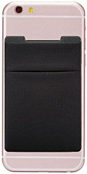 Cell Phone Pocket, Bagent Double Layer 3M Self-adhesive Pouch Lycra Spandex Credit Card Holder Stick on Wallet Discreet ID Holder Card Sleeves for iPhone Samsung Galaxy Android Smartphones (Black)