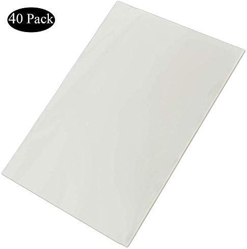 40 Count Edible Rectangle Rice and Wafer Paper,9x12.6 inches for candy packaging or food decoration