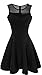 Sylvestidoso Fashion Women's A-Line Pleated Sleeveless Little Cocktail Party Dress with Floral Lace