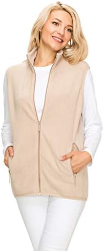 EttelLut Lightweight Polar Fleece Vest Jackets-Side Pockets Regular Plus Size