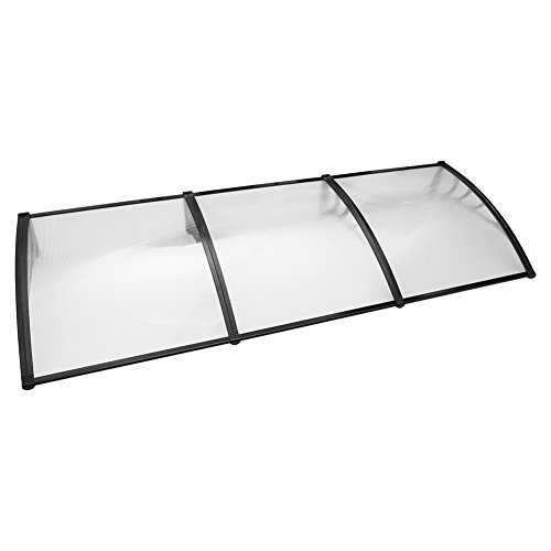 Door Canopy Awning Rain Shelter Front Back Porch Shade Patio Roof Cover (270100cm, Black)