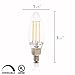 Dimmable LED Candelabra Bulb- Filament - 6 PACK- UL Listed- 5 Watt- 400 Lumen- E12 Base- 2700K- Indoor or Outdoor