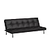 DHP Nola Futon Couch with Tufted Faux Leather Upholstery, Modern Style, Black Faux Leather