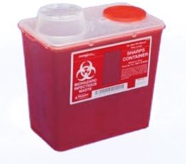 Monoject Large 14 Qt. Sharps Disposal Container, Chimney-Top, Red - 8881676434